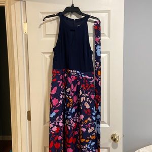 Vince Camuto maxi dress blue with floral print